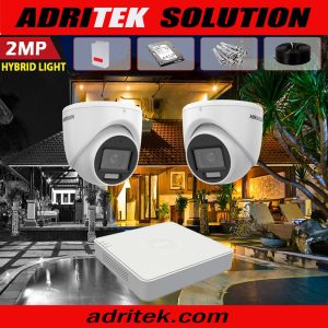 Hikvision 2MP Smart Hybrid Light 2 CCTV Camera with 4CH Turbo HD DVR Package
