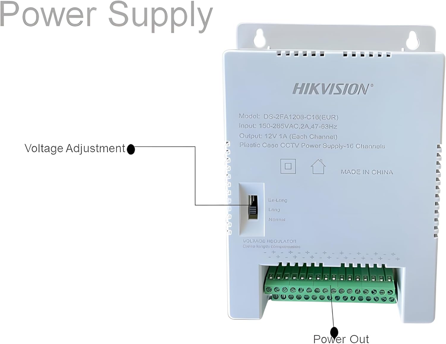 Hikvision Multi-channel SMPS 12V 60W 16-ch CCTV Power Supply - Image 3