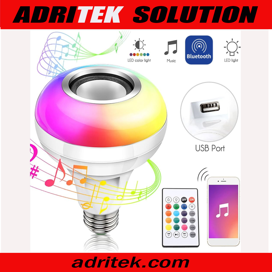 LED Music Light Bulb with Built-in Bluetooth Speaker, RGB Smart Music Bulb with Remote Control, E26 Wireless Smart Bulb, Light Bulb for Bar, Bedroom,