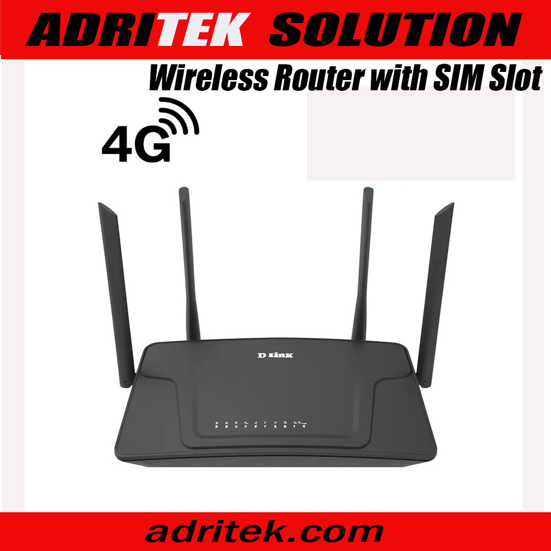 D-Link DWR-M920 N300 4G LTE Wireless Router with SIM Slot Up to 300Mbps | 4 Antennas |