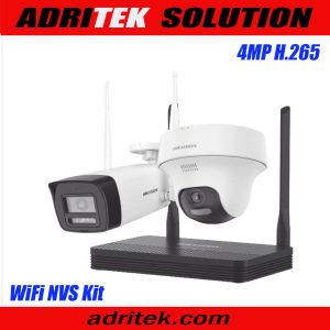 HIKVISION 4MP H.265 One bullet + One turret WiFi NVS Kit NKS424W02H